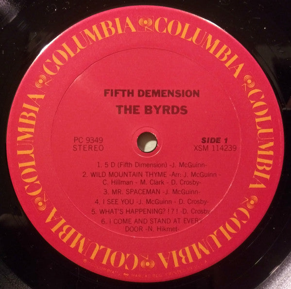 Image of Label Cover of LP - VG/VG - THE BYRDS, Fifth Dimension (Columbia; 9349, US , Fifth Demension Misprint on Labels), ,  - 3526110E
