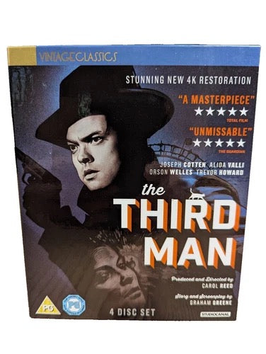 Image of Front Cover of Blu-Ray - VG/VG - CAROL REED, The Third Man (Studio Canal; OPTBD2775, UK 2015 Reissue, Digipak In Slipcase, Booklet, Poster & 4 Cards, With DVDx2 & CD), Crease along spine of digipak ,  - 3516304C