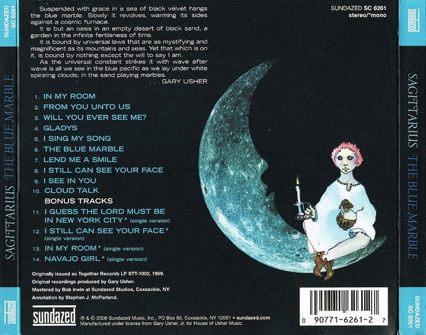 Image of Back Cover of CD - VG+/VG+ - SAGITTARIUS, The Blue Marble (Sundazed Music; SC 6261, US 2008), ,  - 3556071S