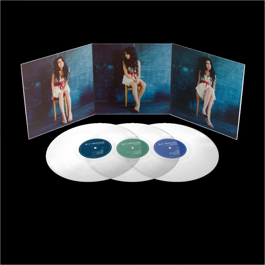 Image of Back Cover of 3xLP - NEW/NEW - AMY WINEHOUSE, Back to Black 20 (UMR; 5769010, Worldwide 2026 Reissue, Triple Gatefold, Clear Vinyl), , This special 3LP clear vinyl collates the “Back To Black” era in a definitive package. Featuring the original studio album, 4x unreleased demos, rare B-sides and demos, alongside the notable live performance from Paradiso, Amsterdam (February 8th 2007) from the Back To Black tour, never released in full and on vinyl. This edition features brand new alternative cover