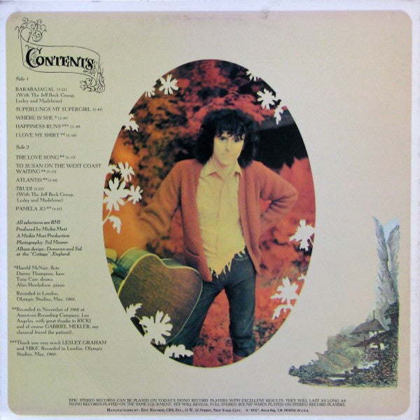 Image of Back Cover of LP - VG/VG - DONOVAN, Barabajagal (Epic; BN 26481, US Reissue, Stereo), Large Cut Out Notch On Front Sleeve Top Left.,  - 3546171S