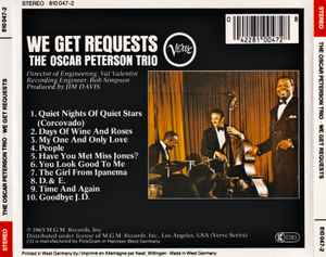 Image of Back Cover of CD - VG+/VG+ - THE OSCAR PETERSON TRIO, We Get Requests (Verve Records; 810 047-2, Germany 1984, Jewel Case, Booklet), ,  - 3536009E