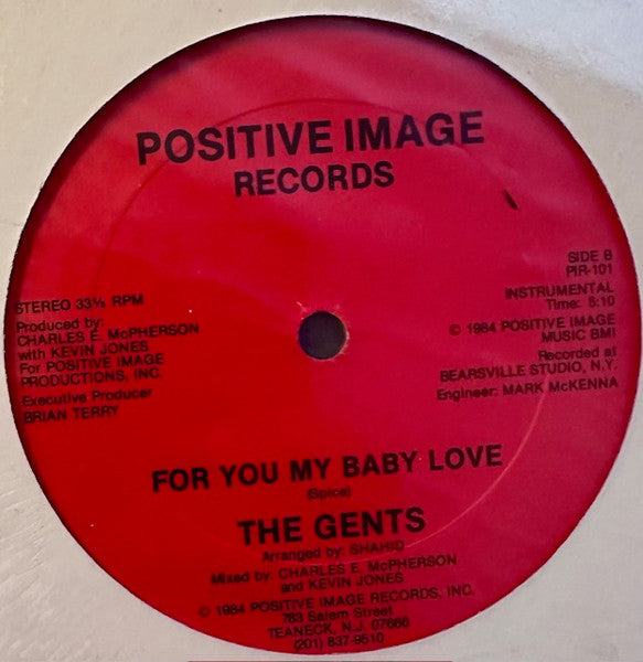 Image of Back Cover of 12" - /EX - THE GENTS, For You My Baby Love (Positive Image Records; PIR-101, US 1984), ,  - 4326175E