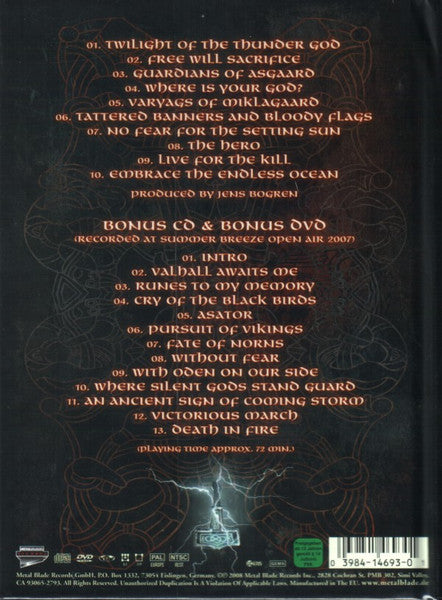 Image of Back Cover of 3xCD - VG+/VG+ - AMON AMARTH, Twilight Of The Thunder God (Metal Blade Records; 3984-14693-0, Europe 2008, Book Sleeve, Booklet), ,  - 3536011E