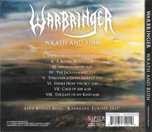 Image of Back Cover of CD - VG+/VG+ - WARBRINGER, Wrath And Ruin (Napalm Records; NPR1240DGS-BONUS, Europe 2025, Gatefold), ,  - 3536012E