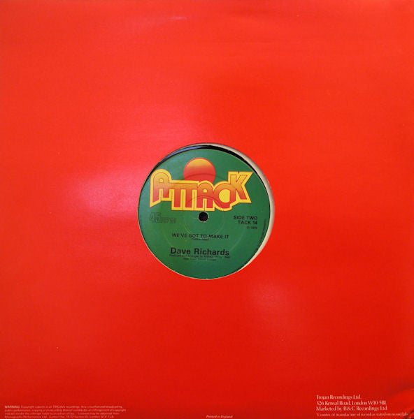 Image of Back Cover of 12" - VG+/EX - DAVE RICHARDS, Colour Of The Rainbow (Attack; TACK 14, UK 1979, Company Sleeve), ,  - 3526152E