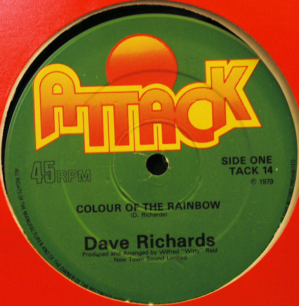 Image of Label Cover of 12" - VG+/EX - DAVE RICHARDS, Colour Of The Rainbow (Attack; TACK 14, UK 1979, Company Sleeve), ,  - 3526152E