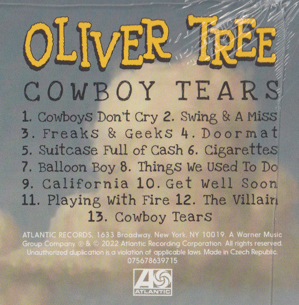 Image of Back Cover of LP - NEW/NEW - OLIVER TREE, Cowboy Tears (Atlantic; 075678639715, Europe 2022, Inner), ,  - 3536113E
