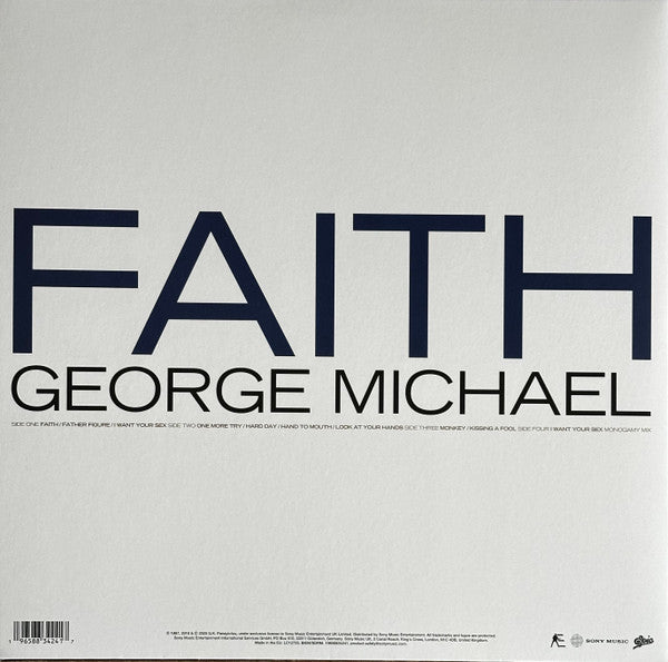Image of Back Cover of 2xLP - EX/EX - GEORGE MICHAEL, Faith (Epic; 19658834241, Europe 2026 Reissue, Gatefold Sleeve In Hype Stickered Plastic Outer, 2 Inners, Half Speed Mastered), ,  - 3516328C