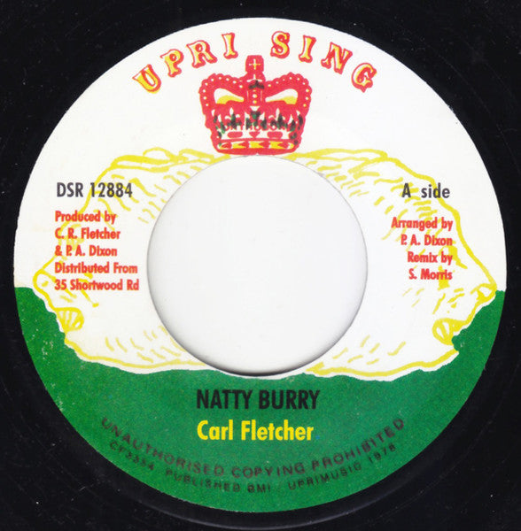Image of Front Cover of 7" - /VG - CARL FLETCHER, Natty Burry (Uprising; DSR 12884/CF3657, UK 2004 Reissue), Marks on disc.,  - 3526140E