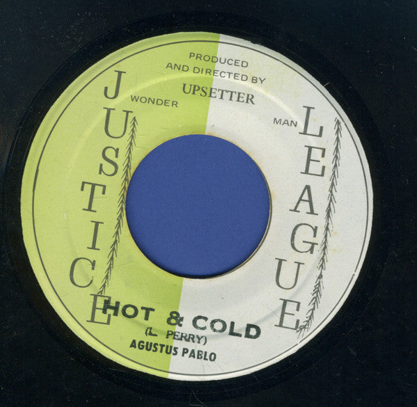 Image of Back Cover of 7" - /G+ - JAH T./ AGUSTUS PABLO, Lick The Pipe Peter Pt. 4 / Hot & Cold (Justice League; none, Jamaica 1972), Marks on disc. WOL ,  - 3526141E