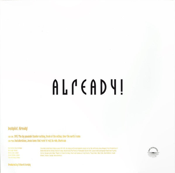 Image of Back Cover of LP - NEW/NEW - BUSHPILOT, Already! (God Unknown Records; GOD062, UK 2020, Limited Edition, Clear Vinyl), ,  - 3436133E