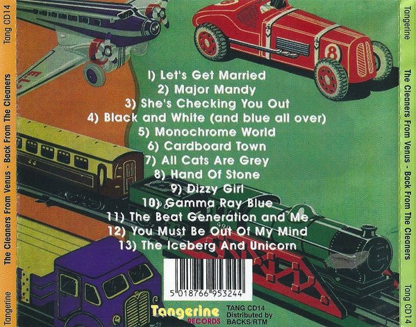 Image of Back Cover of CD - VG+/VG+ - THE CLEANERS FROM VENUS, Back From The Cleaners (Best Of The Cleaners From Venus Vol II) (Tangerine Records; TANG CD14, UK , Jewel Case), ,  - 3536152E