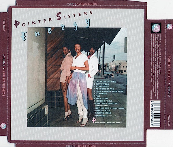 Image of Back Cover of CD - VG+/VG+ - POINTER SISTERS, Energy (Big Break Records; CDBBR 0105, UK 2012), ,  - 3556098S