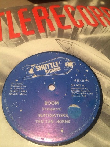 Image of Front Cover of 12" - VG+/VG+ - INSTIGATORS, Boom / Pretty Girl (Shuttle Records; SH 007, UK 1983, Company Sleeve), ,  - 3546202S