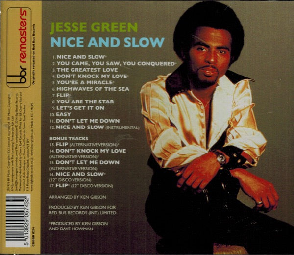 Image of Back Cover of CD - VG+/VG+ - JESSE GREEN, Nice And Slow (Big Break Records; CDBBR 0274, Europe 2014 Reissue, Jewel Case), ,  - 3516380C