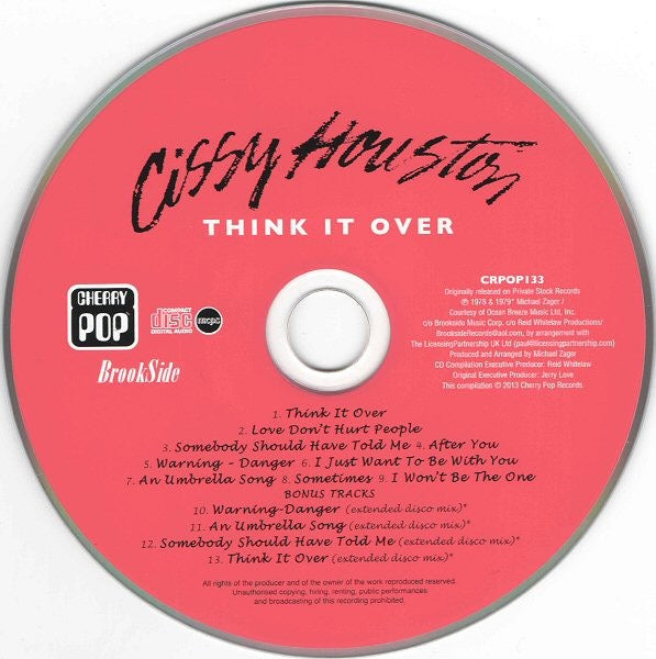 Image of Label Cover of CD - VG+/VG+ - CISSY HOUSTON, Think It Over (Cherry Pop; CRPOP133, UK 2013 Reissue, Jewel Case), ,  - 3516383C