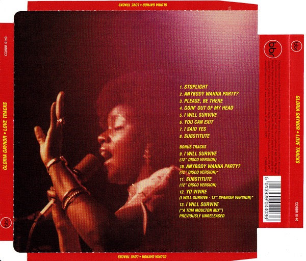 Image of Back Cover of CD - VG+/VG+ - GLORIA GAYNOR, Love Tracks (Big Break Records; CDBBR 0140, UK 2013 Reissue, Super Jewel case), ,  - 3516386C