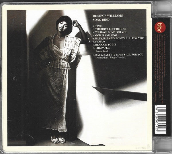 Image of Back Cover of CD - VG+/VG+ - DENIECE WILLIAMS, Song Bird (Big Break Records; CDBBR 0009, UK 2010 Reissue, Super Jewel case), ,  - 3516388C