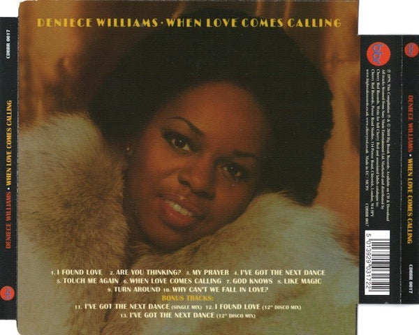 Image of Back Cover of CD - VG+/VG+ - DENIECE WILLIAMS, When Love Comes Calling (Big Break Records; CDBBR 0017, UK 2010 Reissue, Super Jewel case), ,  - 3516389C