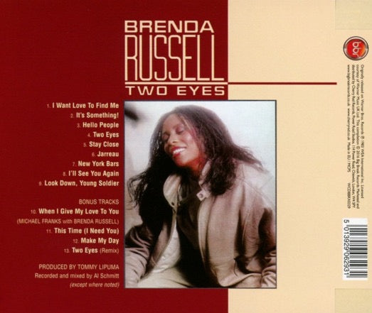 Image of Back Cover of CD - VG+/VG+ - BRENDA RUSSELL, Two Eyes (Big Break Records; WCDBBRX0329, UK 2016 Reissue, Super Jewel case), ,  - 3516390C