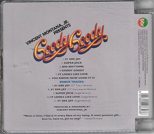 Image of Back Cover of CD - VG+/VG+ - VINCENT MONTANA, JR. PRESENTS GOODY GOODY, Goody Goody (Big Break Records; WCDBBRX0362, UK 2016 Reissue, Super Jewel case), ,  - 3516446C
