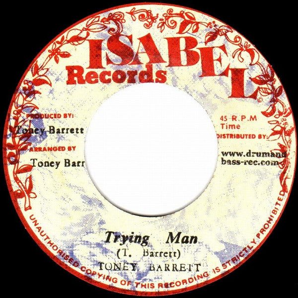 Image of Front Cover of 7" - /EX - TONEY BARRETT, Trying Man (Isabel Records; , Japan 2017 Reissue), ,  - 3516434C