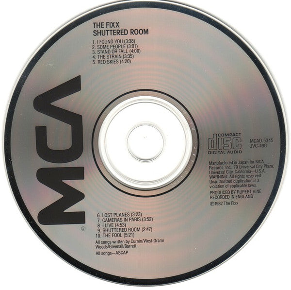 Image of Label Cover of CD - VG+/VG - THE FIXX, Shuttered Room (MCA Records; MCAD-5345, US ), Marks to disc but plays through ,  - 3556100S