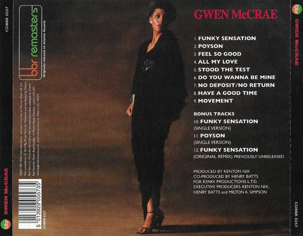 Image of Back Cover of CD - VG+/VG+ - GWEN MCCRAE, Gwen McCrae (Big Break Records; CDBBR 0257, UK 2014 Reissue, Jewel Case), ,  - 3516448C