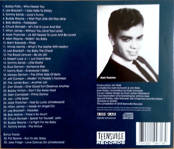 Image of Back Cover of CD - VG+/VG+ - VARIOUS, Guys Go Pop! Vol.3 1963-1965 (Teensville Records; tv 1027, Australia 2018, Jewel Case, Mono), ,  - 3516423C