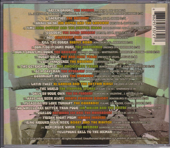 Image of Back Cover of CD - VG+/VG+ - VARIOUS, California Nuggets (Fuzz, Mod Rock, And R&B Unknowns Vol 1) (Valley Grown Records; none, US 2014, Jewel Case), ,  - 3516474C