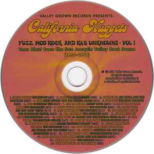 Image of Label Cover of CD - VG+/VG+ - VARIOUS, California Nuggets (Fuzz, Mod Rock, And R&B Unknowns Vol 1) (Valley Grown Records; none, US 2014, Jewel Case), ,  - 3516474C