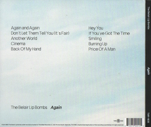 Image of Back Cover of CD - NEW/NEW - THE BELAIR LIP BOMBS, Again (Third Man Records; TMR1038, US 2025, Booklet), ,  - 3556136S