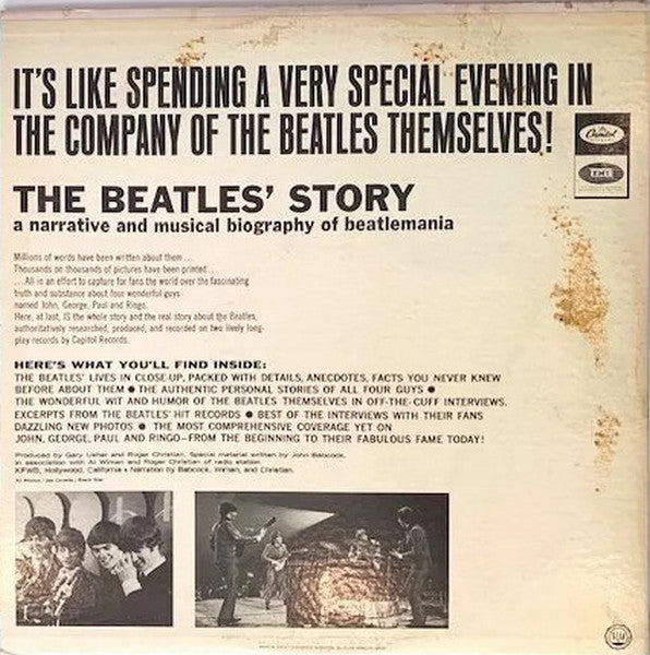 Image of Back Cover of 2xLP - VG/VG - THE BEATLES, The Beatles' Story (Capitol Records; TBO-2222, US 1967 Reissue, Pasteback Gatefold, Stereo, auto-coupled), Light marks, ring wear,  - 3546222S