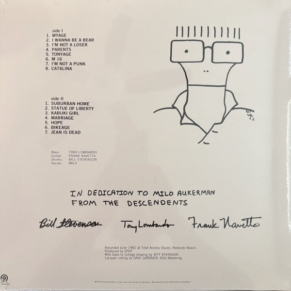 Image of Back Cover of LP - NEW/NEW - DESCENDENTS, Milo Goes To College (ORG Music; ORGM-2330, US 2025 Reissue, Insert), ,  - 3536179E