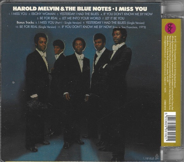 Image of Back Cover of CD - VG+/VG+ - HAROLD MELVIN & THE BLUE NOTES, I Miss You (Big Break Records; CDBBR 0018, UK 2010 Reissue, Super Jewel case), ,  - 3516514C
