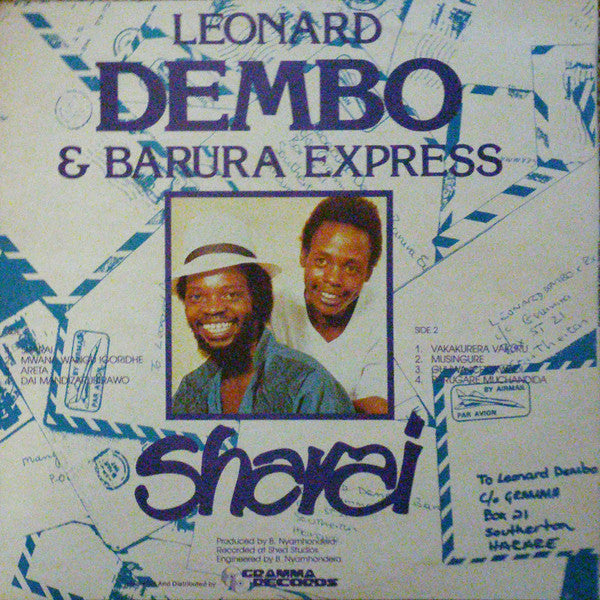 Image of Back Cover of LP - VG/VG - LEONARD DEMBO & BARURA EXPRESS, Sharai (Kumusha; KSALP 116, Zimbabwe 1987, Picture Sleeve), ,  - 3526298E