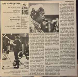 Image of Back Cover of LP - VG/VG+ - DIZZY GILLESPIE / SONNY STITT / JOHN LEWIS (2) / PERCY HEATH / MAX ROACH / HANK JONES, The Bop Session (Sonet; SNTF 692, UK & Europe 1975), Sleeve has very minor edge wear,  - 3526263E