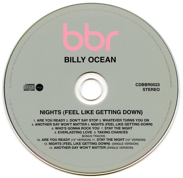 Image of Label Cover of CD - VG+/VG+ - BILLY OCEAN, Nights (Feel Like Getting Down) (Big Break Records; CDBBR 0023, UK 2010 Reissue, Super Jewel case), ,  - 3516573C