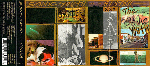 Image of Back Cover of Cassette - NEW/NEW - SONIC YOUTH, Sister (Goofin' Records; Goo-020, US 2022 Reissue, J-Card, Black Shell With Gold Print), ,  - 3516554C