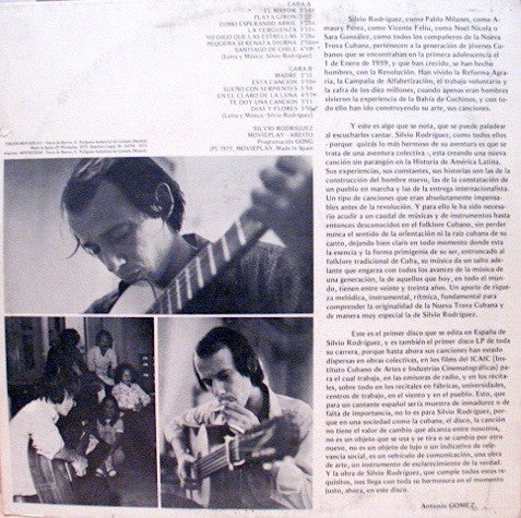 Image of Back Cover of LP - VG/VG - SILVIO RODR GUEZ, Te Doy Una Cancion (Movieplay; 170759/8, Spain 1975), ,  - 3526295E