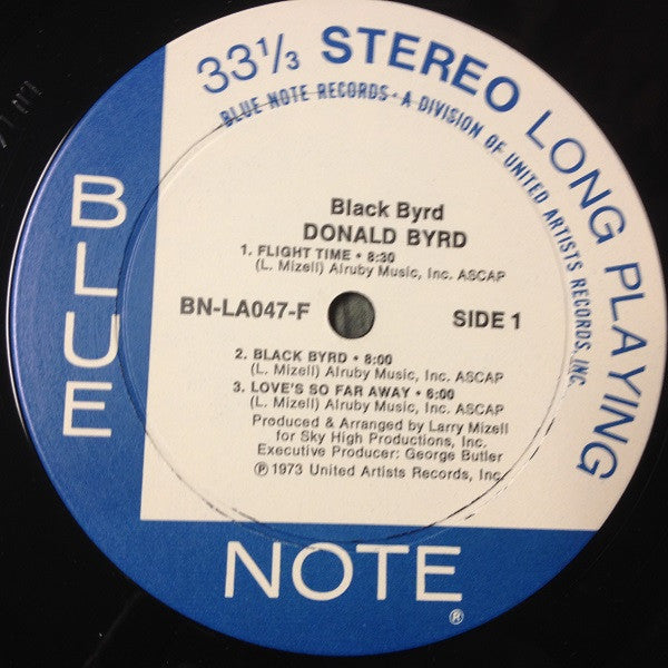 Image of Label Cover of LP - VG/VG - DONALD BYRD, Black Byrd (Blue Note; BN-LA047-F, US 1973, Inner), Light marks on either side of disc, strong VG. Still in opened shrink ,but minor wear to edges of sleeve. Insert is burst across two sides.,  - 3526277E