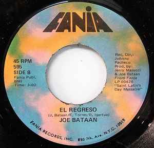 Image of Back Cover of 7" - /VG - JOE BATAAN, Shaft / El Regreso (Fania Records; 595, US 1972), Lightest of marks.,  - 3556263S