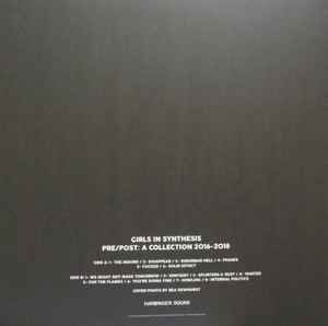 Image of Back Cover of LP - VG+/VG+ - GIRLS IN SYNTHESIS, Pre/Post: A Collection 2016-2018 (Harbinger Sound; HARBINGER204, UK 2020 Reissue, White Vinyl, Tracks originally released as three 7" EPs), ,  - 3546281S