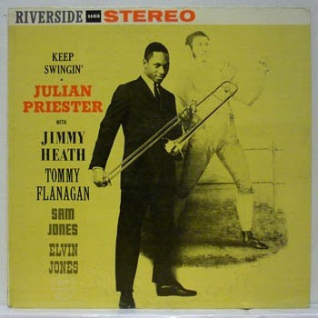 Image of Front Cover of LP - VG/G+ - JULIAN PRIESTER, Keep Swingin' (Riverside Records; RLP 1163, US 1960, Pasteback Sleeve, Stereo), Shelf wear to sleeve. Light streaky marks to discs.,  - 3516661C