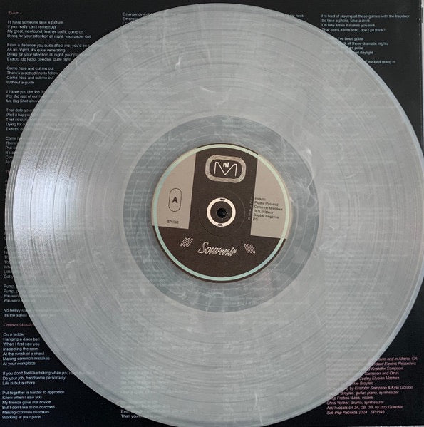 Image of Label Cover of LP - VG+/VG+ - OMNI, Souvenir (Sub Pop; SP1593, US 2024, Inner & Insert, Clear swirl vinyl), In opened shrinkwrap. ,  - 3526303E