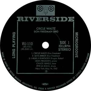 Image of Label Cover of LP - VG+/VG+ - DON FRIEDMAN TRIO, Circle Waltz (Riverside Records; VIJ-110, Japan 1984 Reissue, Pasteback Sleeve, Insert, No Obi), Mottling to sleeve reserve.,  - 3516668C