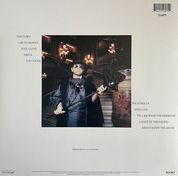 Image of Back Cover of LP - EX/EX - ELTON JOHN, Ice On Fire (Rocket Entertainment; 5516079, Worldwide 2023 Reissue, Inner), Still In Opened Shrinkwrap With Hype Sticker,  - 3516692C