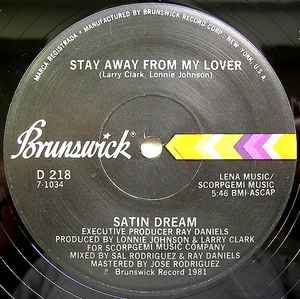 Image of Front Cover of 12" - /EX - SATIN DREAM, Stay Away From My Lover (Brunswick; D 218, US 1981), ,  - 3546327S