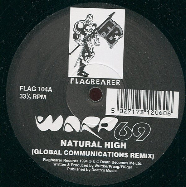 Image of Front Cover of 12" EP - /G+ - WARP 69, Natural High (Flagbearer Records; FLAG 104, UK 1994), Lots of marks either side, plays well above grade. Strong G+, A Natural High (Global Communications Remix)B1 Natural HighB2 Suburbia - 3546349S